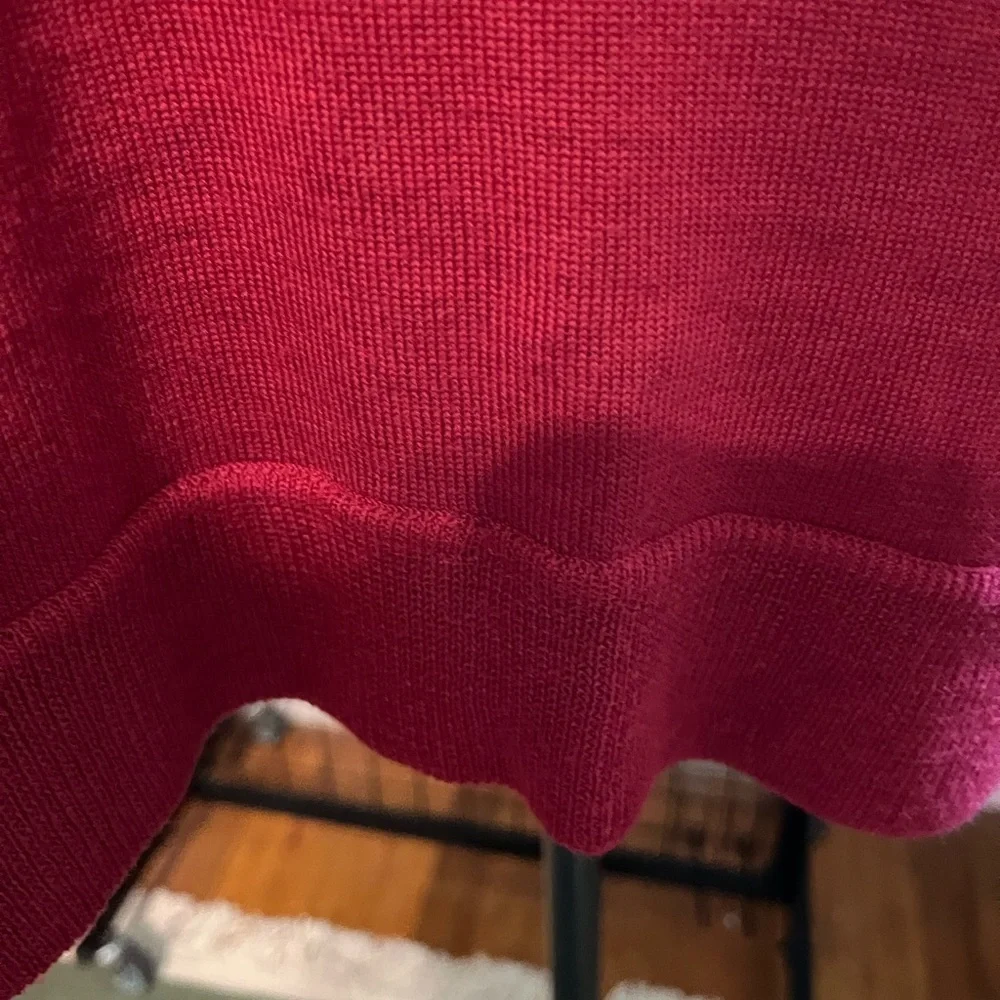 J. Crew Red Crew Neck Sweater Merino wool blend